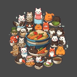 Chibi Food Reunion: Sweet Delights Come Together T-Shirt