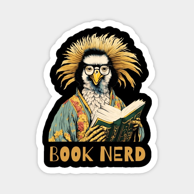 Book nerd pelican design Magnet by Fun Planet