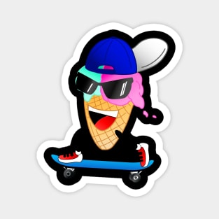 Funny Skater Ice Cream Magnet