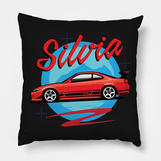 silvia s15 240sx Pillow by ASAKDESIGNS