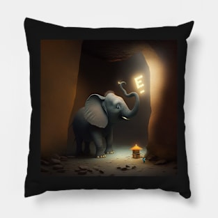 Letter E for Exploring Elephant from AdventuresOfSela Pillow