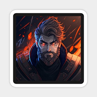 Valheim Fire Storm Viking Portrait Magnet