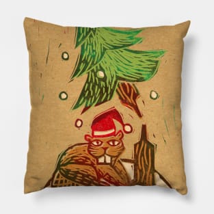 Holiday Beaver Pillow