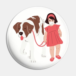 The Girl and the Dog Pin