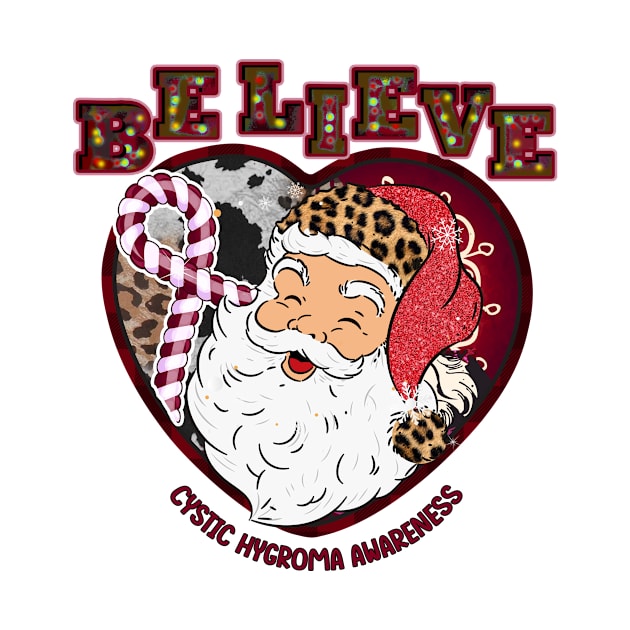 Cystic Hygroma Awareness - santa believe leopard christmas by james store