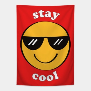 Stay Cool Sunglasses Emoji Smiley Face Tapestry