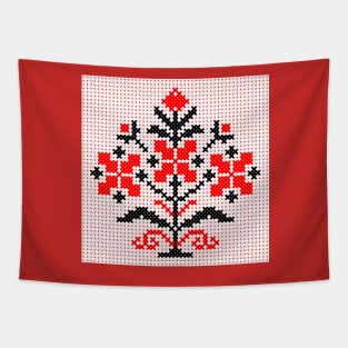 Copy of White and red Belarus ornament Tapestry