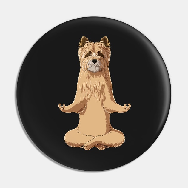 Meditate Cairn Terrier Dog Pin by alwe-designs