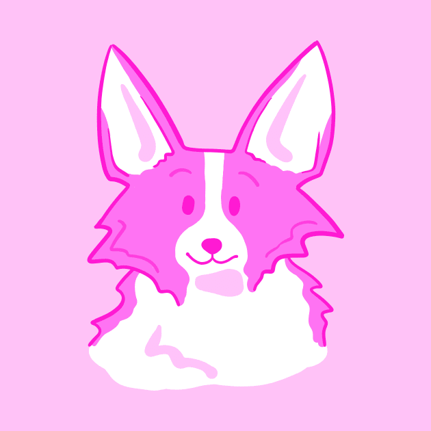 Super Cute Pink Corgi Face! by KelseyLovelle