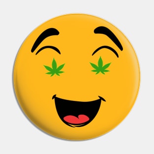 Cannabis Leaf Funny Smile Pin