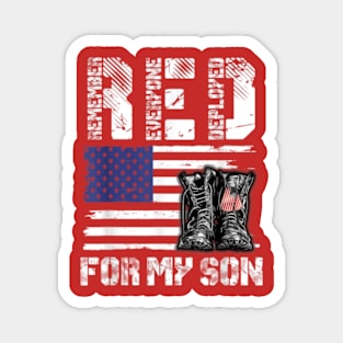 RED Friday For My Son Remember Everyone Deployed Military Magnet