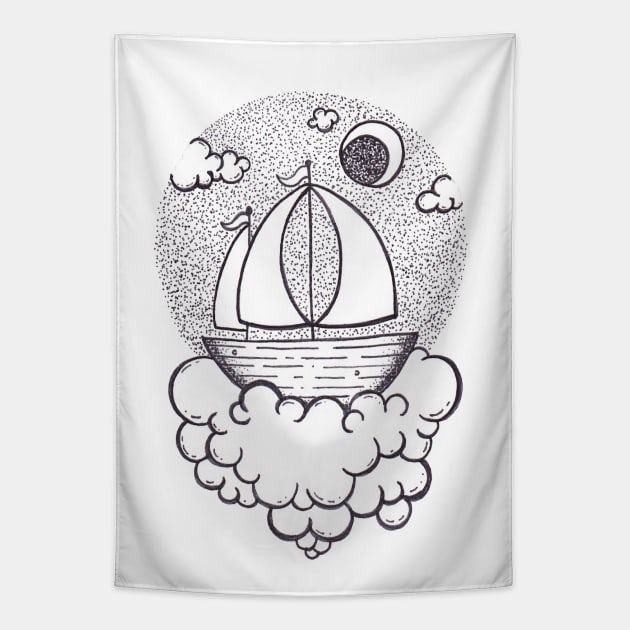 Sailing on a cloud Tapestry by marissafv