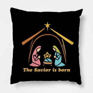 The Christmas nativity scene design Pillow