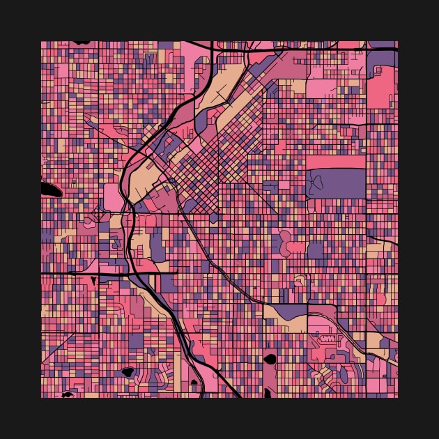 Denver Map Pattern in Purple & Pink by PatternMaps