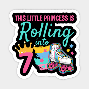 7th Birthday Roller Skate Roller Skating Magnet