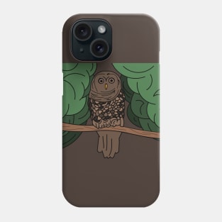 Owl on a tree branch Phone Case