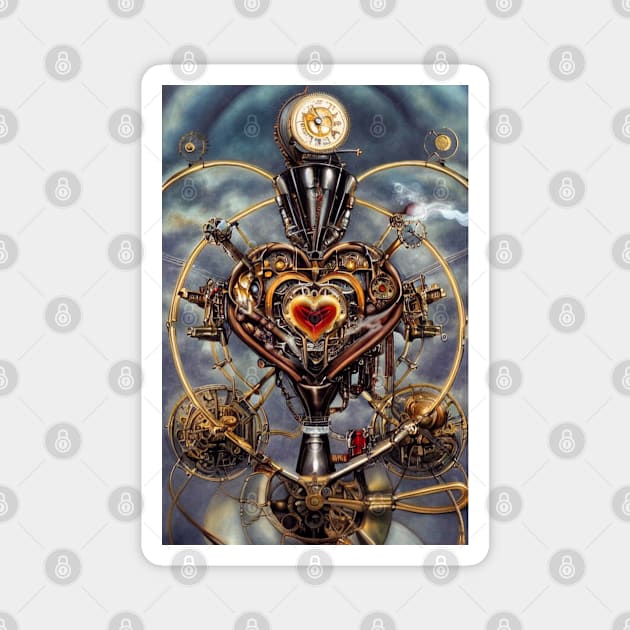 Steampunk mechanical heart Magnet by Dendros-Studio