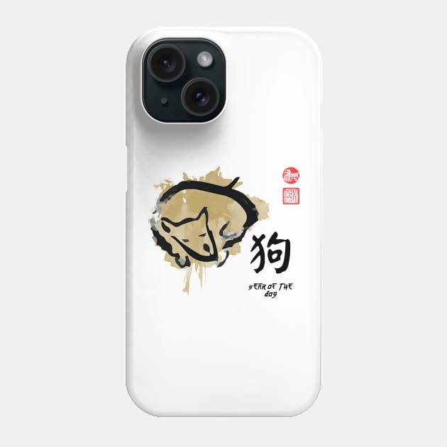 Year of DOG Painting Seal Animal Chinese Zodiac Phone Case by porcodiseno