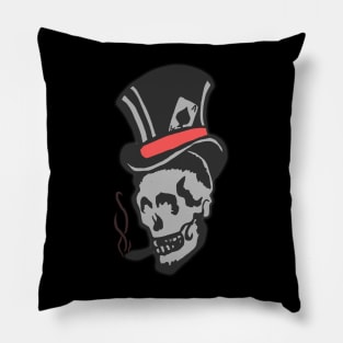 Small Skull in a Top Hat Pillow