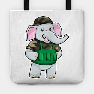 Elephant as Soldier with Uniform & Helmet Tote