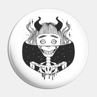 Cosmic Skeleton Demon Girl Pin