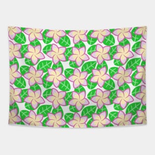 Pink Yellow Frangipani Flower Pattern Tapestry