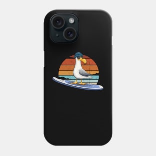 Retro Sunset Casual Stand Up Paddling Seagull SUP Phone Case