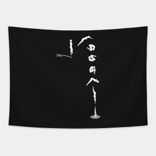 Diving in white figure Tapestry