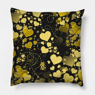 Hearts - Gold Pillow