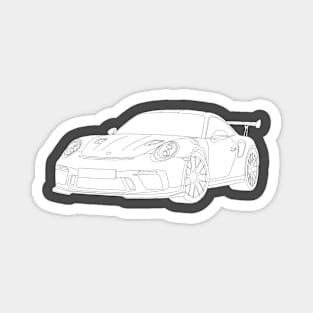 Porsche GT3 RS car selfmade drawing Magnet