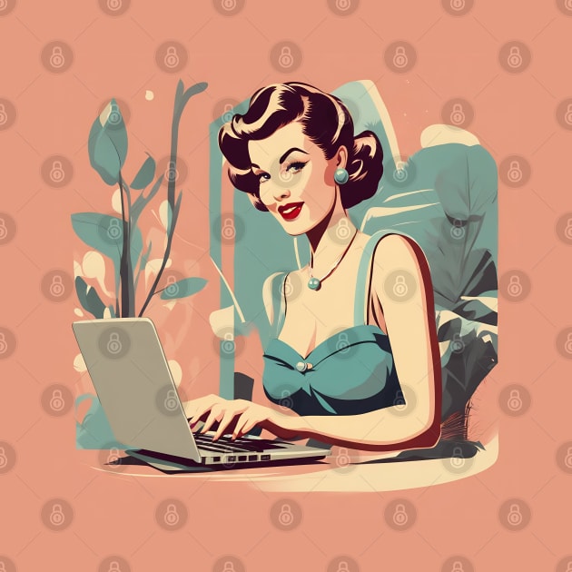 Retro Work Macbook Vintage Art Pin Up Girl by di-age7