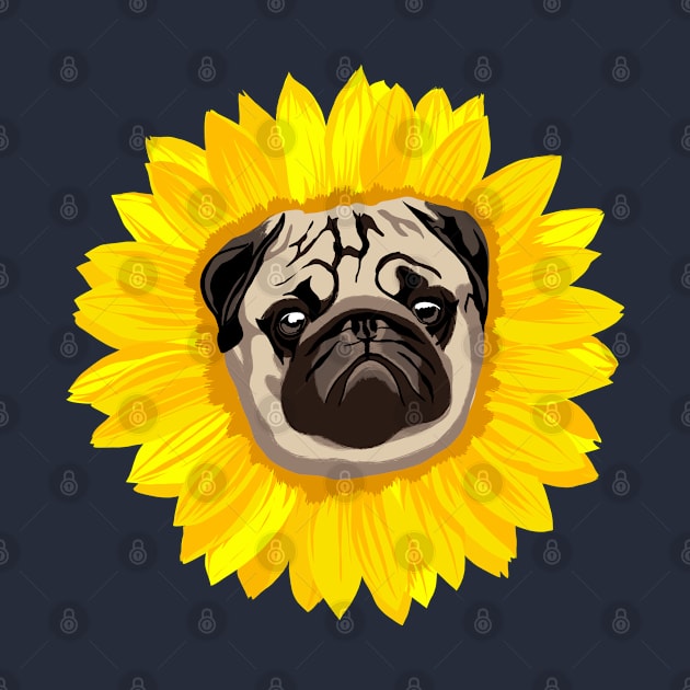 Sunflower Pug Dog by Spirit Animals 21