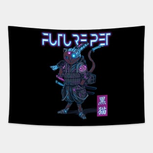 cyberpunk future cat Tapestry