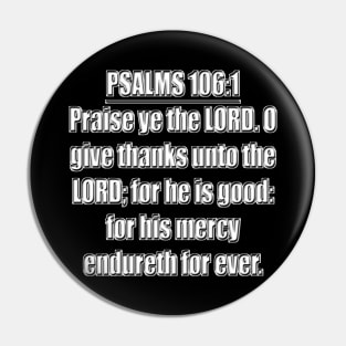 Psalms 106:1 King James Version (KJV) Pin