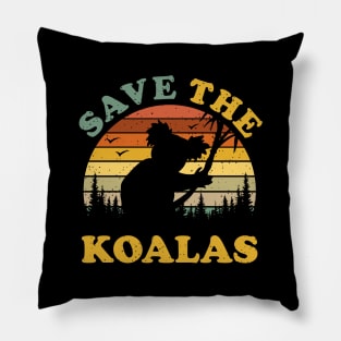 Save The Koalas Vintage Pillow