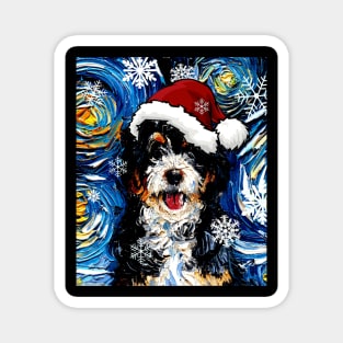 Bernedoodle Santa Magnet