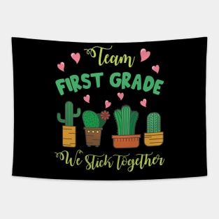 Team First Grade Cactus Students School We Stick Together Tapestry