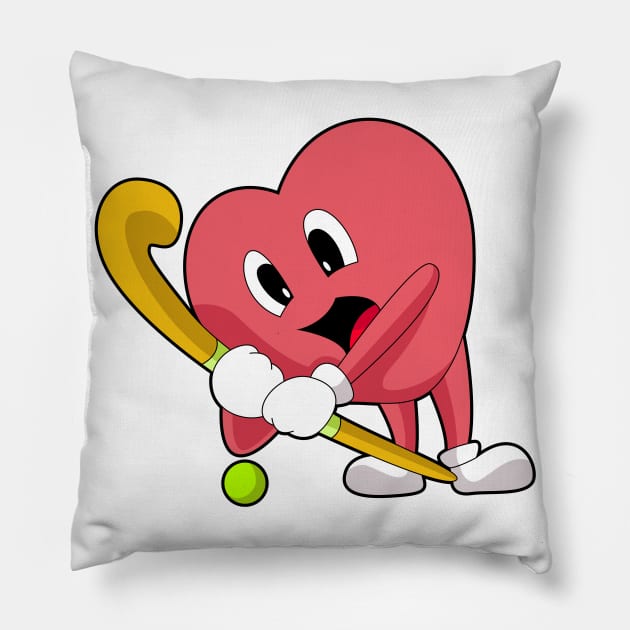 Heart Hockey Hockey stick Pillow by Markus Schnabel