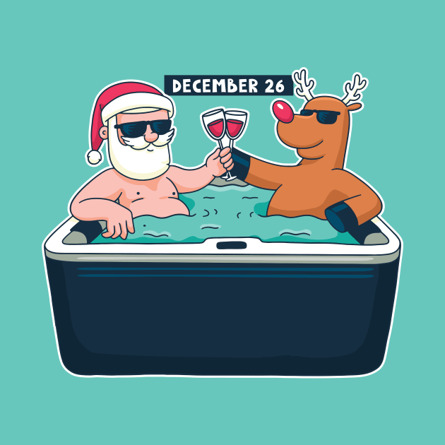 Santa and Rudolph in Hot Tub by SLAG_Creative