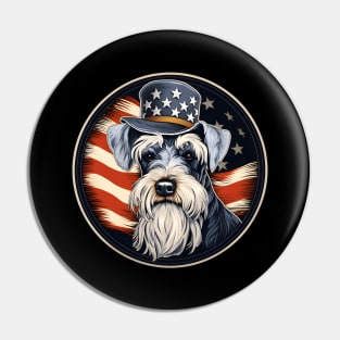 Schnauzer 4th of July Pin