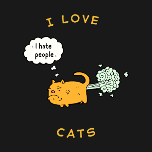 I love funny meme designs humor quotes I love cats T-Shirt