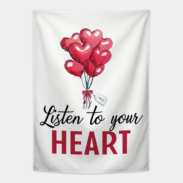 Listen To Your Heart Tapestry by VintageArtwork