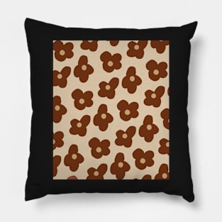 Minimal Modern  Abstract Floral Shapes  Warm  Tones  Design Pillow