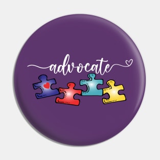 Advocate puzzle autism awareness Pin