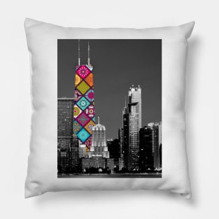 Funky Landmark - Chicago Pillow