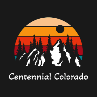 Retro Centennial Colorado Sunset and Mountains T-Shirt