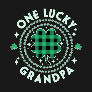 One Lucky Grandpa Green Irish Shamrocks St Patricks Day T-Shirt