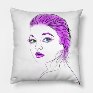 Purple Hair Girl! Pillow