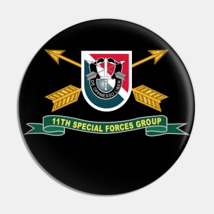 11th Special Forces Group - Flash w Br - Ribbon X 300 Pin