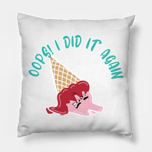 Dropped Dessert Pink Ice Cream Character Pillow